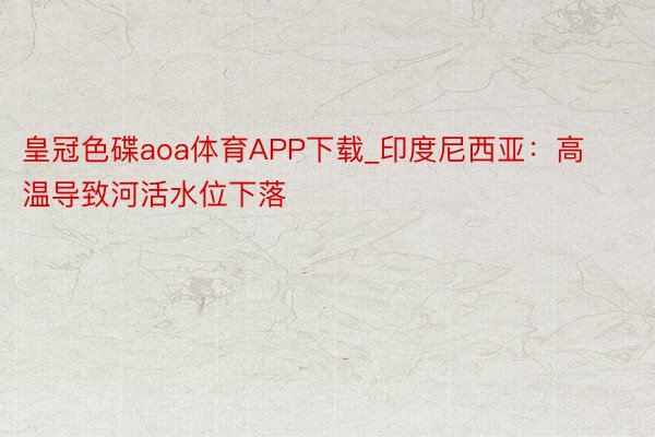 皇冠色碟aoa体育APP下载_印度尼西亚：高温导致河活水位下落