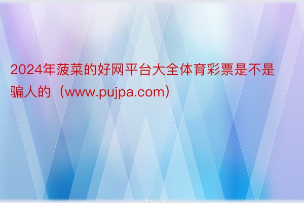 2024年菠菜的好网平台大全体育彩票是不是骗人的（www.pujpa.com）